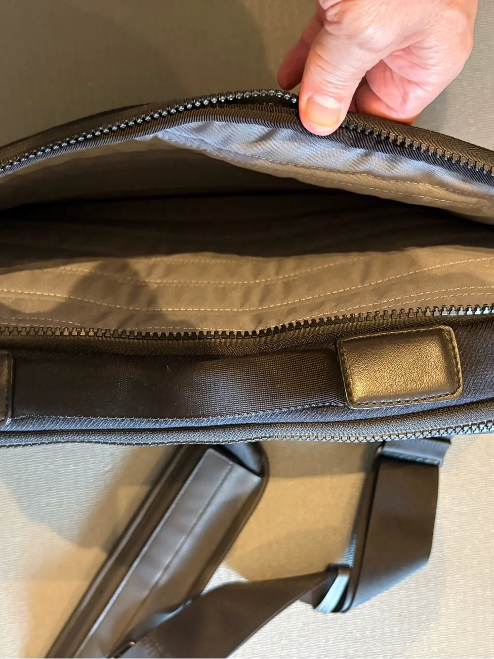 Timbuk2 Black Nylon and Leather Messenger Bag